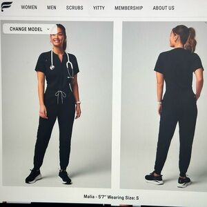 Fabletics Black Jumpsuit with Drawstring Waist